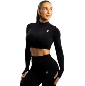 Booty Simple - Crop Top Zipper BLACK - S