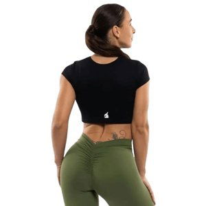 BOOTY Basic black crop-top - S