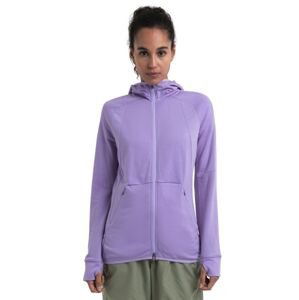 Dámská merino mikina s kapucí, zip ICEBREAKER Wmns Merino Quantum ZoneKnit™ LS Zip Hoodie, Purple Gaze velikost: L