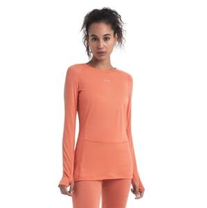 Dámské merino triko dlouhý rukáv ICEBREAKER Wmns 125 ZoneKnit™ LS Crewe, Tang/Praline/Cb velikost: XL