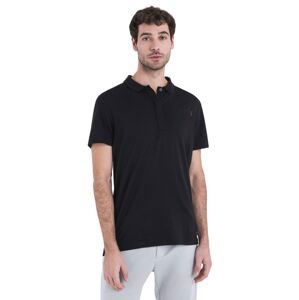 Pánské merino polo triko ICEBREAKER Mens Merino 200 IB X TNF SS Polo, Black velikost: L