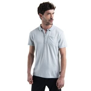 Pánské merino polo triko ICEBREAKER Mens Merino 200 IB X TNF SS Polo, Ether velikost: L