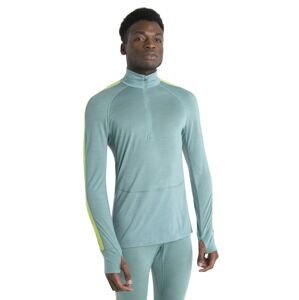 Pánské merino triko dlouhý rukáv, 1/2 zip ICEBREAKER Mens Merino 125 ZoneKnit™ LS Half Zip, Cloud Ray/Hyper/Cb velikost: S