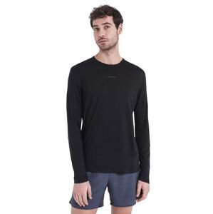 Pánské merino triko dlouhý rukáv ICEBREAKER Mens Merino 125 ZoneKnit™ Energy Wind LS Tee, Black velikost: M