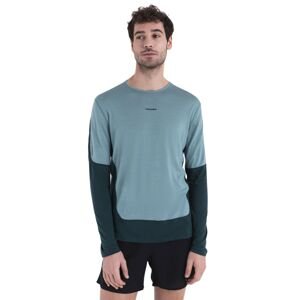 Pánské merino triko dlouhý rukáv ICEBREAKER Mens Merino 125 ZoneKnit™ Energy Wind LS Tee, Fathom Green/Cloud Ray/Cb velikost: M