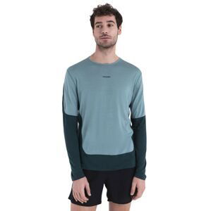 Pánské merino triko dlouhý rukáv ICEBREAKER Mens Merino 125 ZoneKnit™ Energy Wind LS Tee, Fathom Green/Cloud Ray/Cb velikost: XL