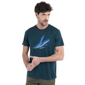 Pánské merino triko krátký rukáv ICEBREAKER Mens Merino 150 Tech Lite III SS Tee Aurora Glow, Fathom Green velikost: M