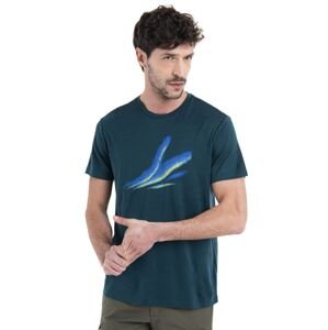 Pánské merino triko krátký rukáv ICEBREAKER Mens Merino 150 Tech Lite III SS Tee Aurora Glow, Fathom Green velikost: S