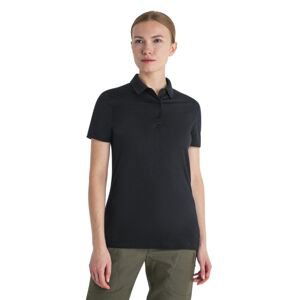 Dámské merino polo triko ICEBREAKER Wmns Merino 150 Tech Lite III SS Polo, Black velikost: S