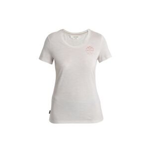 ICEBREAKER Wmns Merino 150 Tech Lite III SS Scoop Tee Icebreaker Logo Reflections, Ecru Heather velikost: M