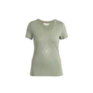 Dámské merino triko krátký rukáv ICEBREAKER Wmns Merino 150 Tech Lite III SS Scoop Tee Light Forms, Lichen velikost: M