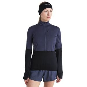 Dámská merino mikina, 1/2 zip ICEBREAKER Wmns Merino 200 Realfleece™ Descender LS Half Zip, Graphite/Black/Cb velikost: L