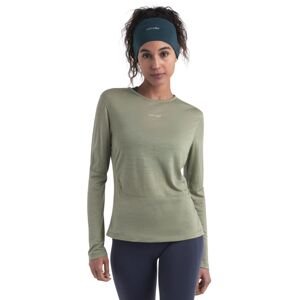 Dámské merino triko dlouhý rukáv ICEBREAKER Wmns Merino 125 ZoneKnit™ Energy Wind LS Tee, Lichen velikost: XL