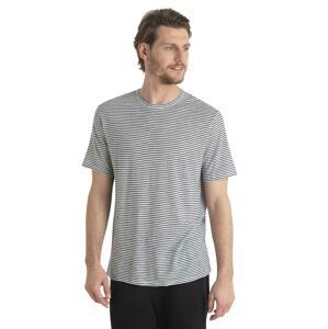 Pánské merino triko krátký rukáv ICEBREAKER Mens Merino Linen SS Tee Stripe, Snow/Midnight Navy velikost: XXL