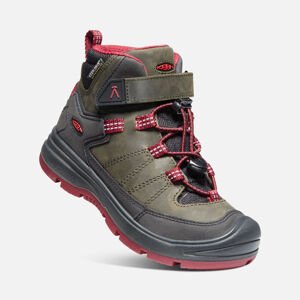 Keen REDWOOD MID WP JR steel grey/red dahlia Velikost: 39 dětské boty