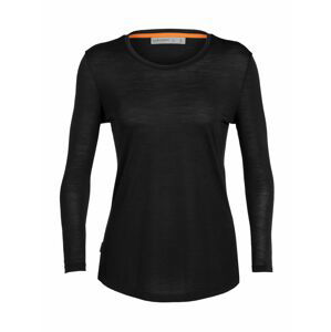 dámské merino triko dlouhý rukáv ICEBREAKER Wmns Sphere II LS Tee, Black (vzorek) velikost: S