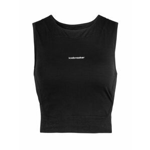 dámské merino tílko ICEBREAKER Wmns ZoneKnit Cropped Bra-Tank, Black (vzorek) velikost: S