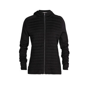 dámská merino mikina ICEBREAKER Wmns ZoneKnit Insulated LS Zip Hoodie, Black (vzorek) velikost: S