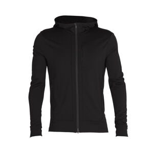 pánská merino mikina s kapucí, zip ICEBREAKER Mens Quantum III LS Zip Hood, Black (vzorek) velikost: M