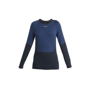 ICEBREAKER Wmns Merino 200 Sonebula LS Crewe, Mid Navy/Royal Nvy/Snow velikost: L