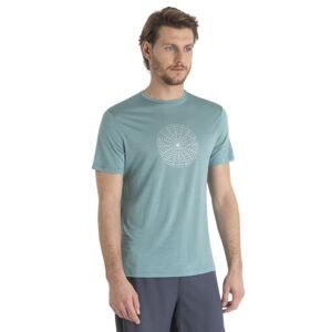 Pánské merino triko krátký rukáv ICEBREAKER Mens Merino 125 Cool-Lite™ Sphere III SS Tee Vision Grid, Cloud Ray velikost: L