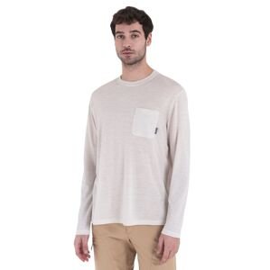 Pánské merino triko krátký rukáv ICEBREAKER Mens Merino 150 Tech Lite III LS Relaxed Pocket Tee, Ecru Heather velikost: XXL