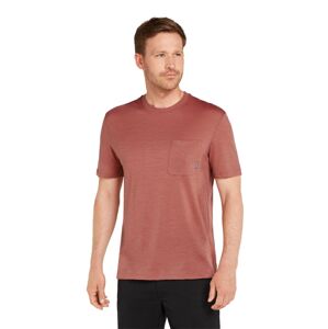 Pánské merino tričko s krátkým rukávem ICEBREAKER Mens Tech Lite III SS Relaxed Pocket Te, Cedar Wood velikost: M