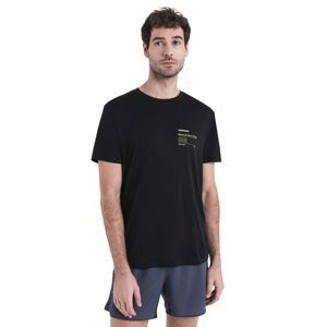 Pánské merino triko krátký rukáv ICEBREAKER Mens Merino 150 Tech Lite III SS Tee Natural Run Club 2.0, Black velikost: S