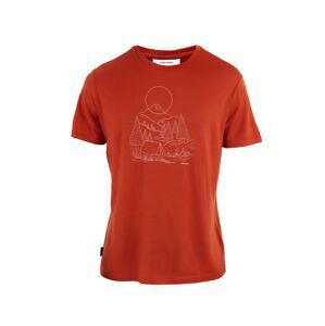 ICEBREAKER Mens Merino 150 Tech Lite III SS Tee Sunset Camp, Molten velikost: L