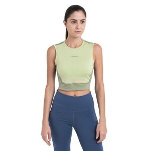 Dámské merino tílko ICEBREAKER Wmns Merino 125 ZoneKnit™ Energy Wind Cropped Bra-Tank, Lichen/Glazen/Cb velikost: L