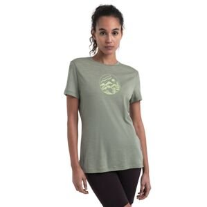 Dámské merino triko krátký rukáv ICEBREAKER Wmns Merino 150 Tech Lite III SS Tee Camping Circle, Lichen velikost: XL