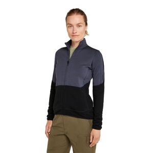 Dámská merino mikina ICEBREAKER Wmns 400 RealFleece Descender LS Z, Graphite/Black velikost: L