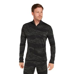 Pánské merino tričko s dlouhým rukávem ICEBREAKER Mens 260 Vertex LS Half Z Snow Guide, Black/Galaxy/J velikost: L