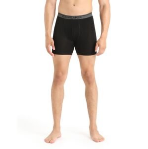 Pánské merino boxerky ICEBREAKER Mens Anatomica Long Boxers, Black velikost: M