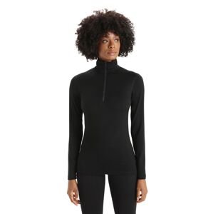 Dámské merino tričko s dlouhým rukávem ICEBREAKER Wmns 200 Oasis LS Half Zip, Black velikost: S