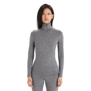 Dámské merino tričko s dlouhým rukávem ICEBREAKER Wmns 200 Oasis LS Half Zip, Gritstone Heather velikost: XL