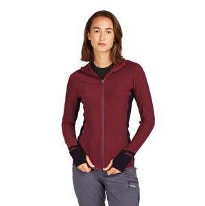 Dámská merino mikina s kapucí ICEBREAKER Wmns Descender LS Zip Hood, Port/Black velikost: L