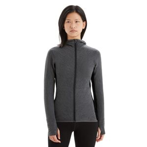 Dámská merino mikina s kapucí ICEBREAKER Wmns Descender LS Zip Hood, Jet Heather/Black velikost: M