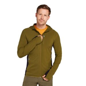 Pánská merino mikina s kapucí ICEBREAKER Mens Descender LS Zip Hood, Algae/Black velikost: S