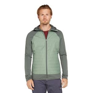 Pánský merino svetr ICEBREAKER Mens Quantum Hybrid LS Zip Hoodie, Galaxy/Moss velikost: M