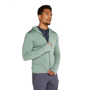 Pánská merino mikina ICEBREAKER Mens 200 Realfleece Descender LS Zip H, Moss/Galaxy velikost: L