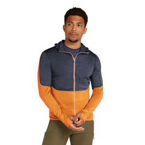 Pánská merino mikina ICEBREAKER Mens 200 Realfleece Descender LS Zip H, Graphite/Ray/Feldsar velikost: XL