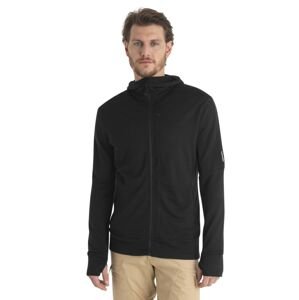 Pánská merino mikina s kapucí ICEBREAKER Mens 260 Quantum IV LS Zip Hoodie, Black velikost: L