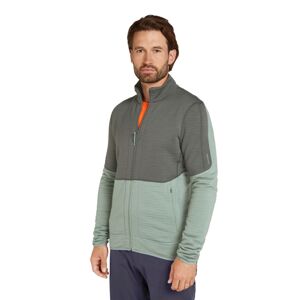 ICEBREAKER Mens 400 RealFleece Descender LS Z, Galaxy/Moss/Cb (vzorek) velikost: M