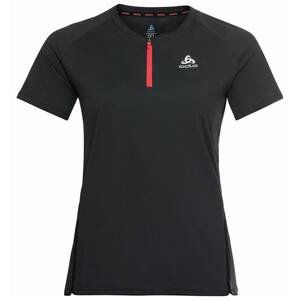 Dámské běžecké triko Odlo T-shirt crew neck s/s 1/2 zip AXALP TRAI Černá L