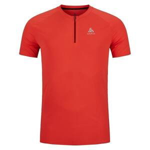 Pánské běžecké triko Odlo T-shirt crew neck s/s 1/2 zip AXALP TRAI Oranžová M