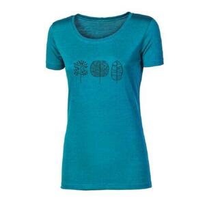 PROGRESS VINKA "TREES" women's merino T-shirt XL zelený melír