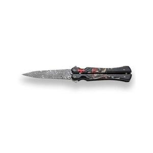 Joker motýlek Templar Drawing Imitation damascus steel 102 mm