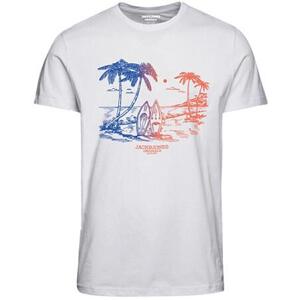 Jack&Jones Pánské triko JORARUBA Standard Fit 12258057 Bright White S