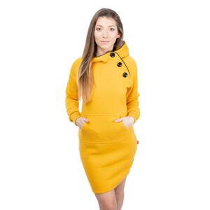 Glano Dámské mikinové šaty - žlutá Velikost: L